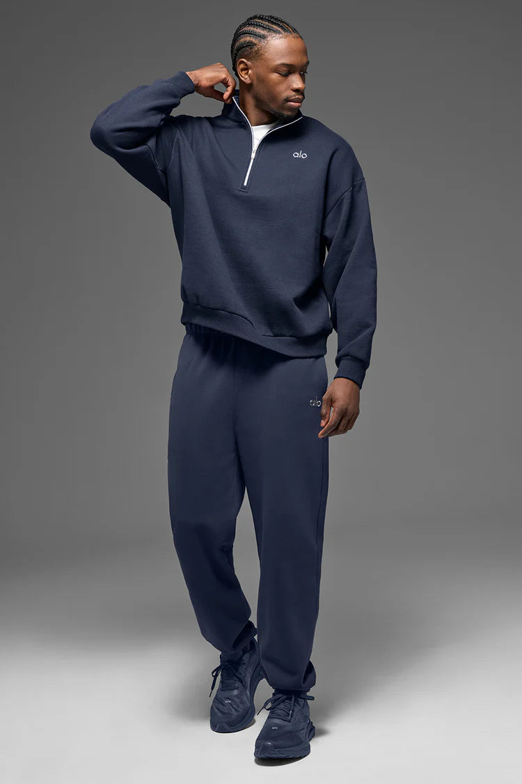 ALO ACCOLADE 1/4 ZIP TRACKSUIT CUFFED LEG - NAVY – Kd's Locker