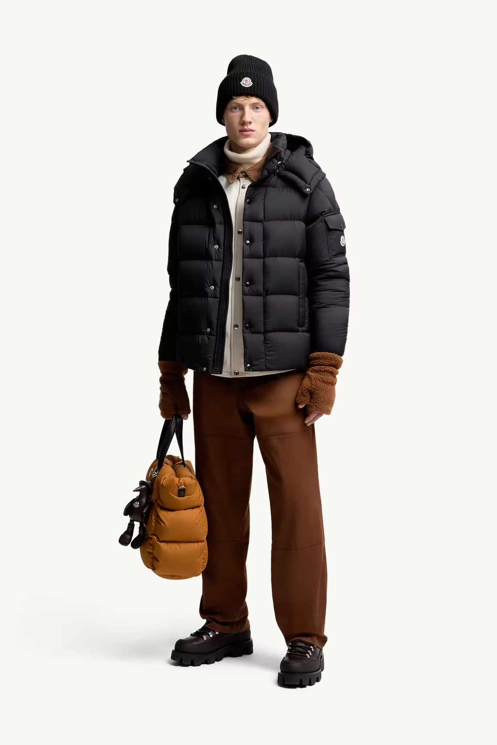 MONCLER BLACK VEZERE HOODED DOWN JACKET