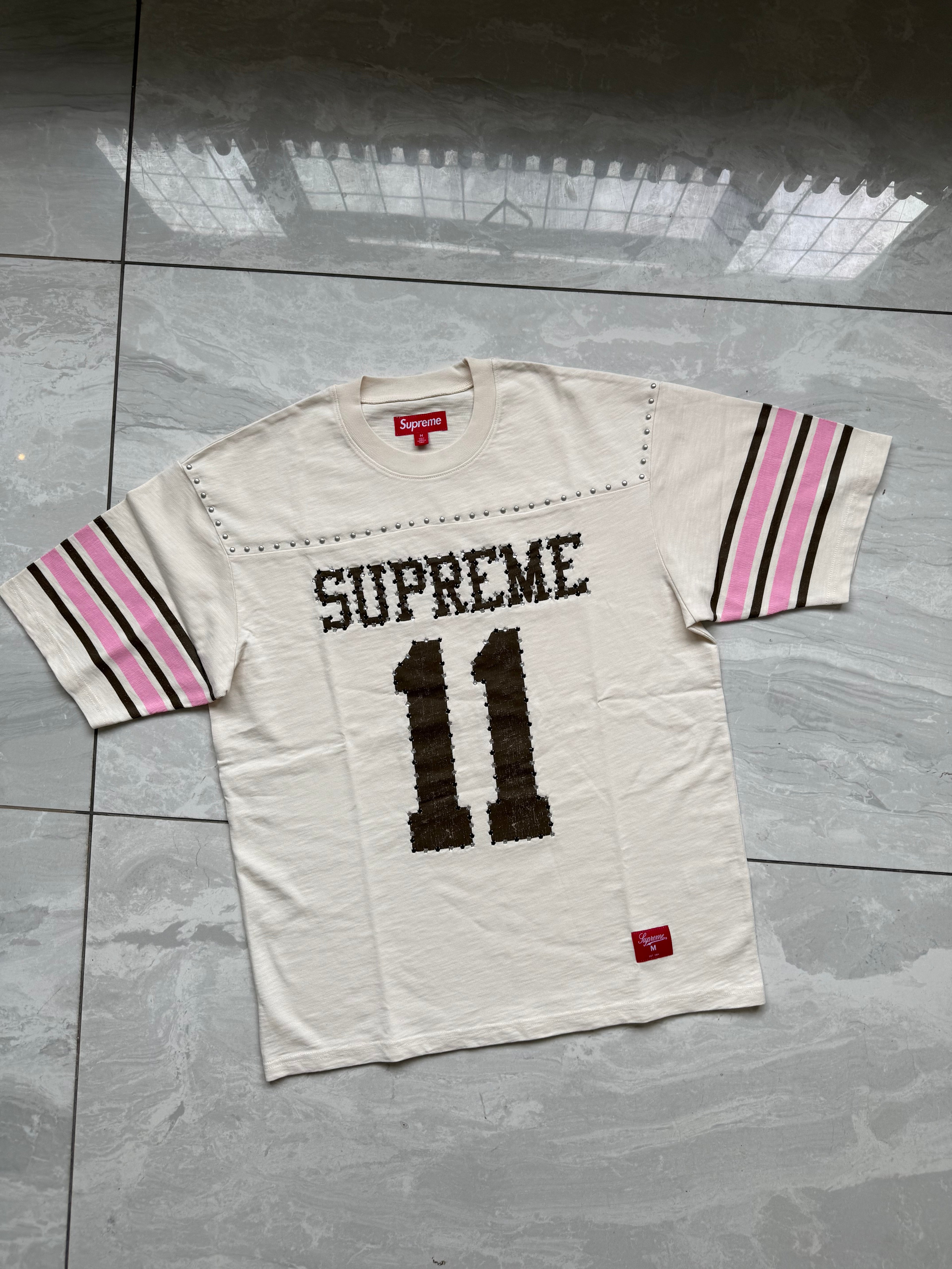 Supreme Studded S/S Football Top Cream