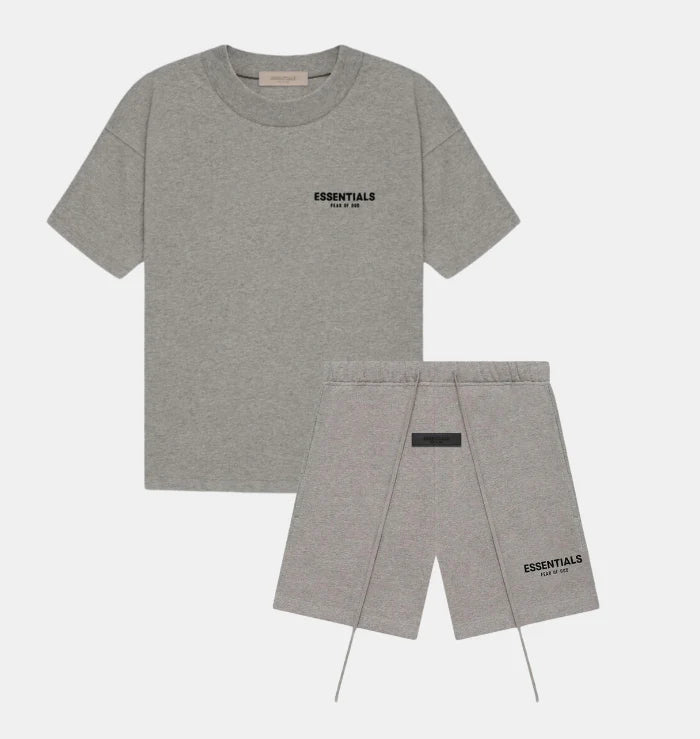 Essentials SS22 Dark Heather Oatmeal T-Shirt & Shorts Set