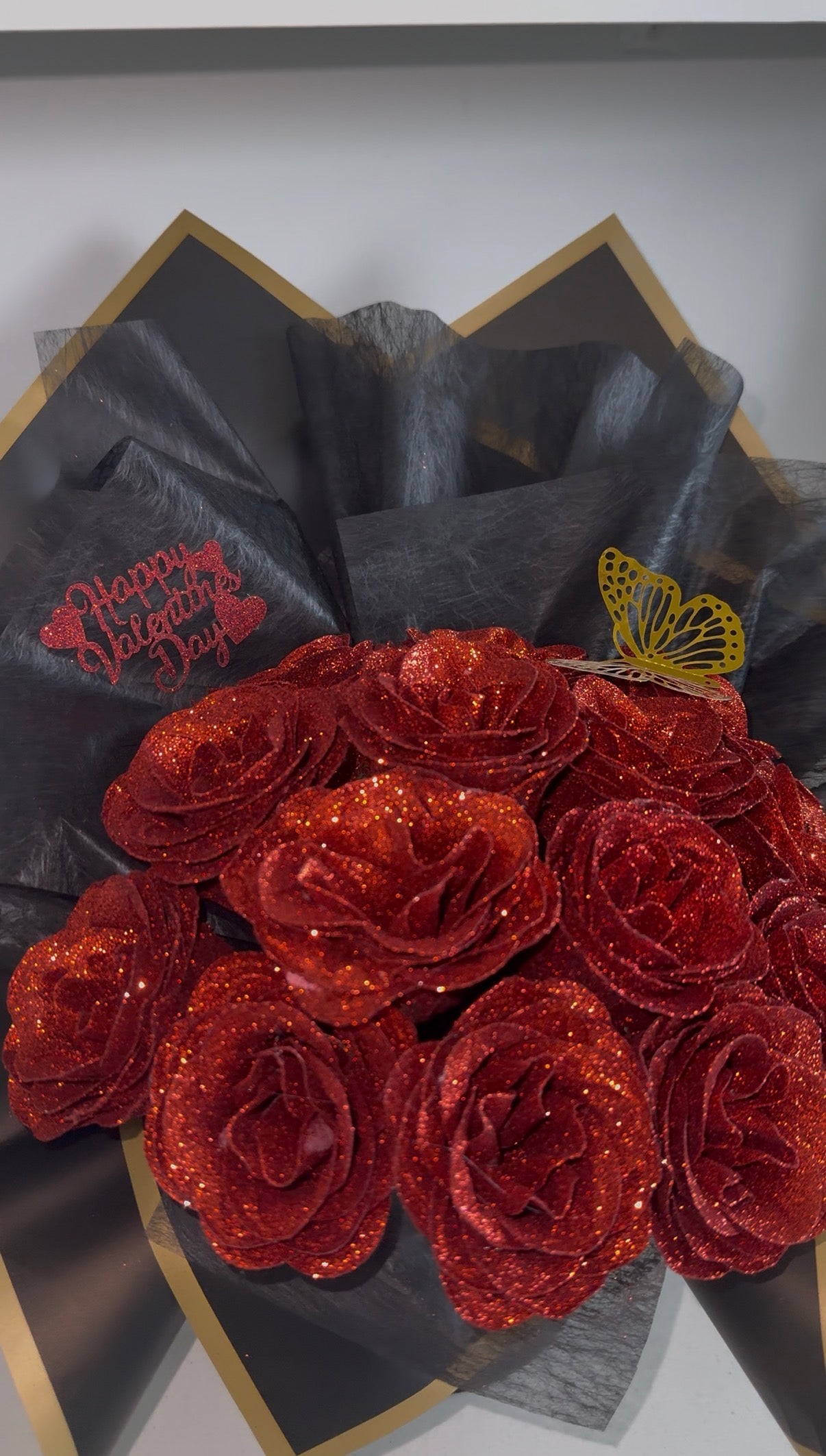 Luxury Red Glitter Rose Flower Box