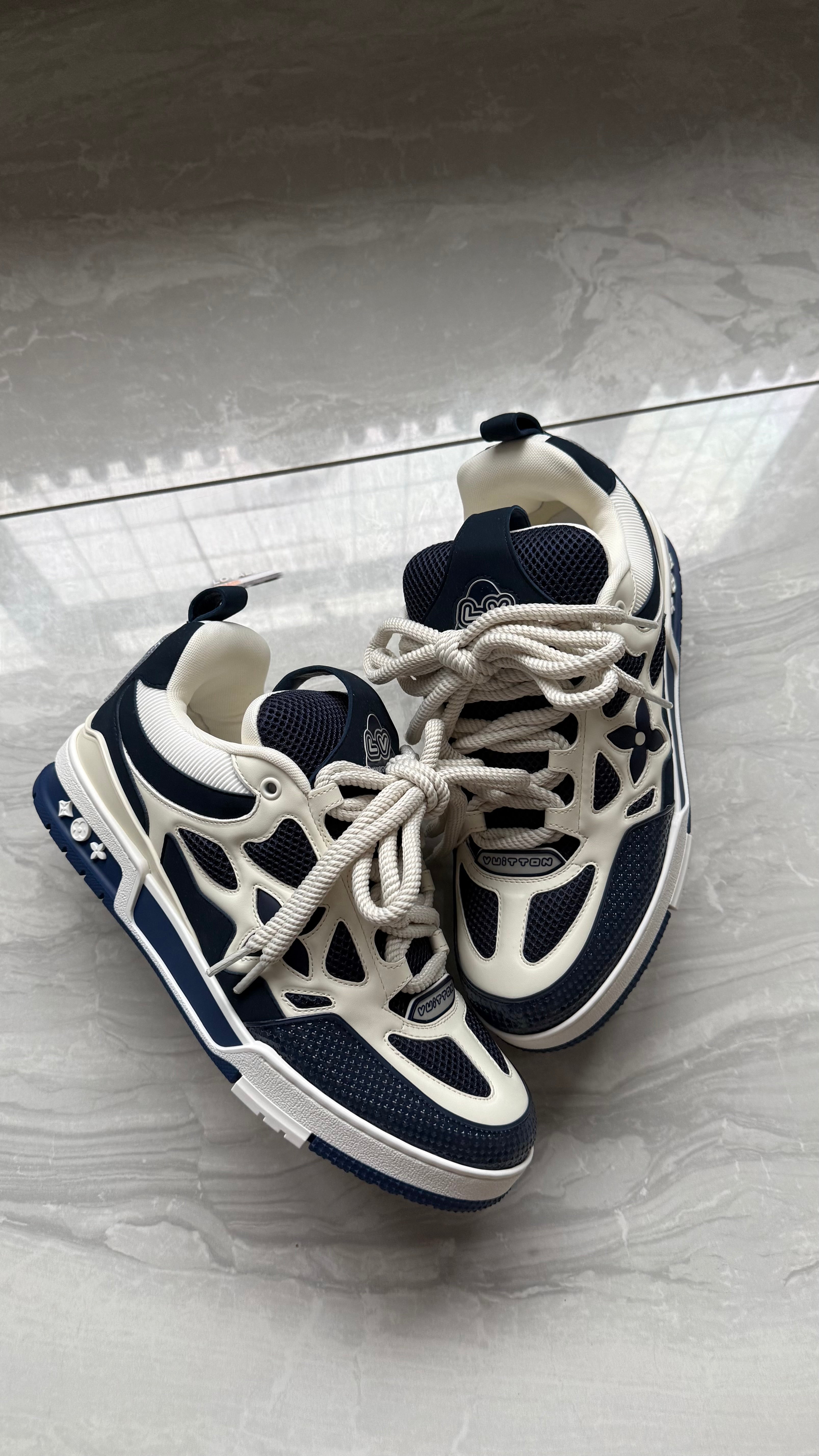 LOUIS VUITTON MARINE NAVY SKATE TRAINERS