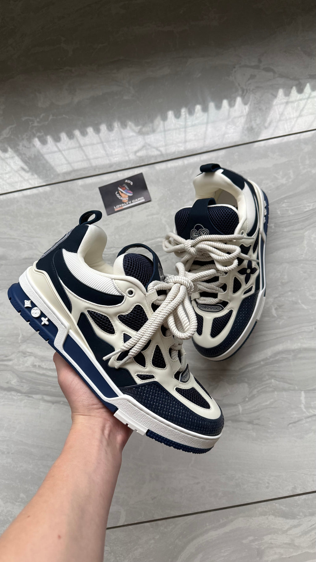 LOUIS VUITTON MARINE NAVY SKATE TRAINERS