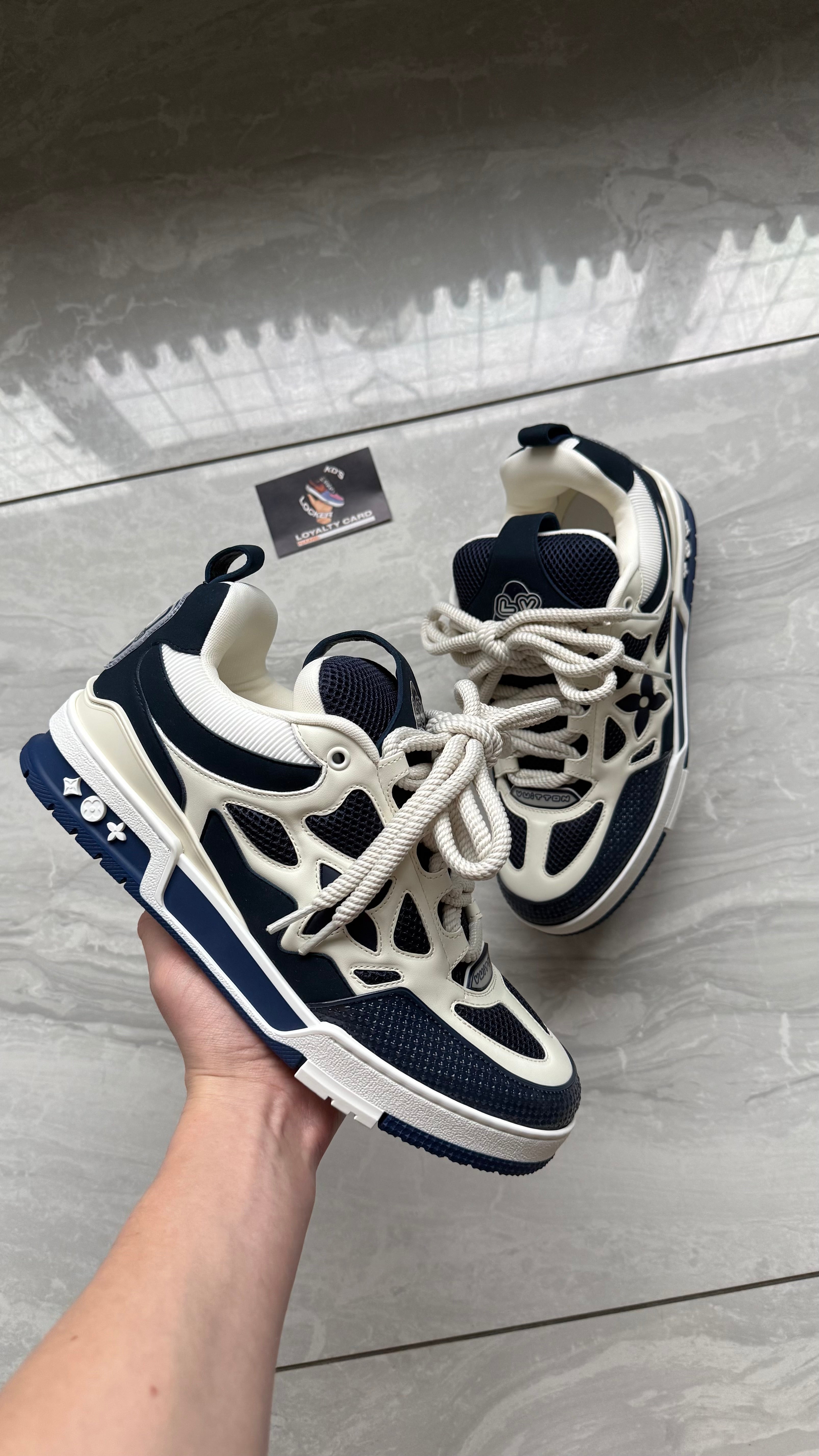 LOUIS VUITTON MARINE NAVY SKATE TRAINERS