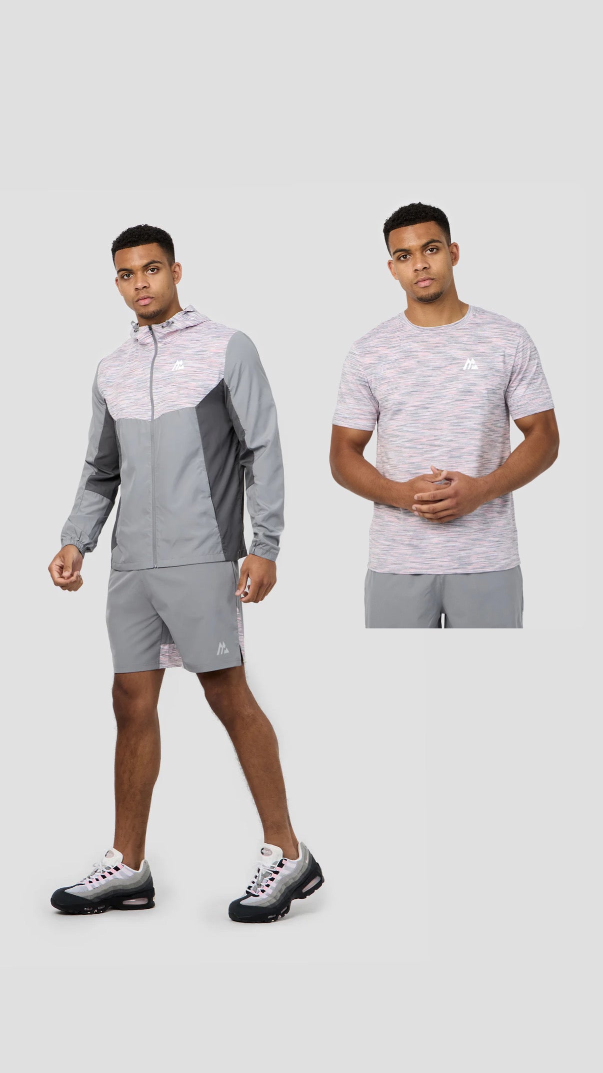 MONTIREX PINK/GREY/WHITE TRAIL WINDBREAKER SHORT SET