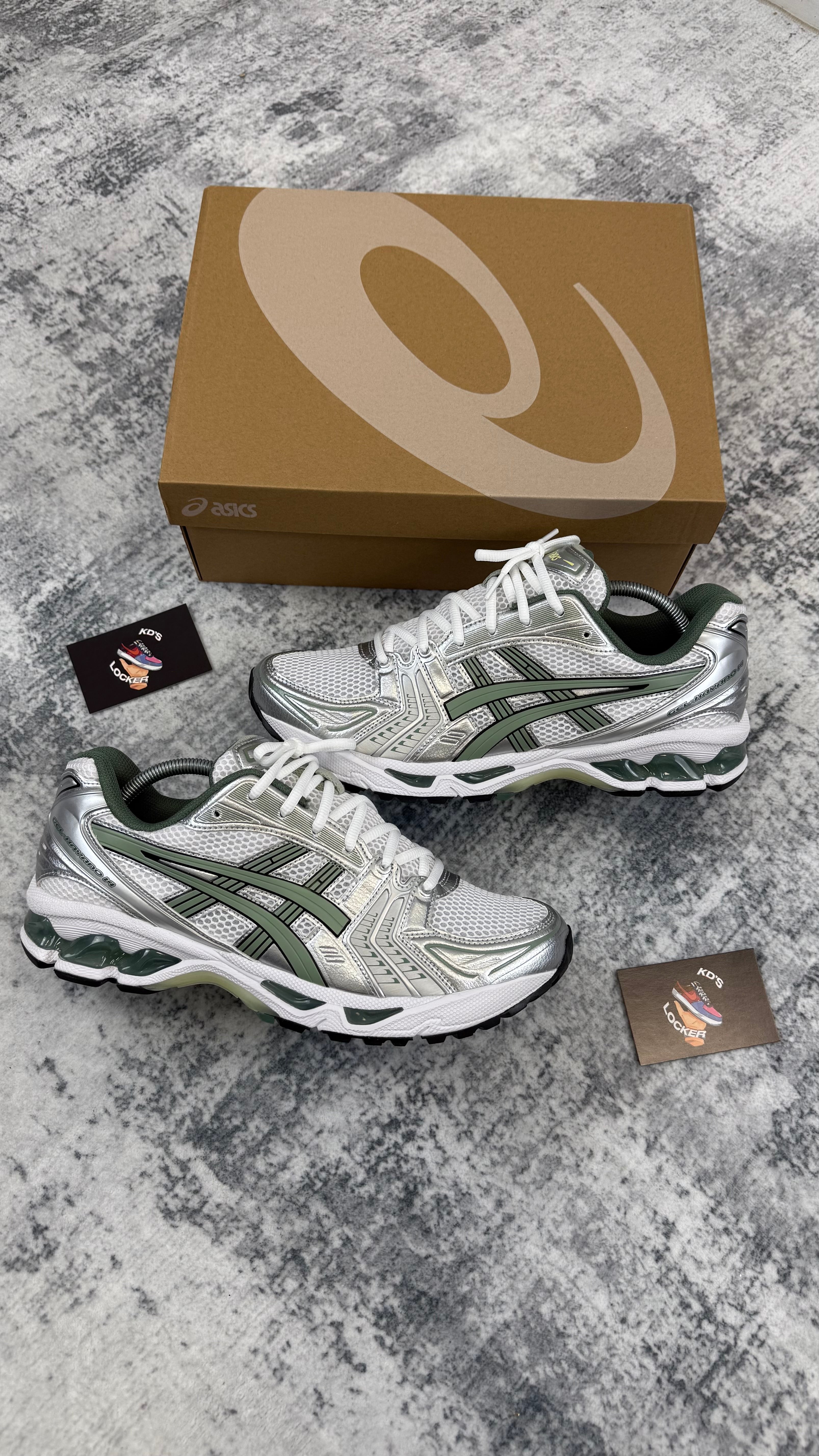 ASICS GEL KAYANO 14 WHITE PURE SILVER SLATE GREY SAGE