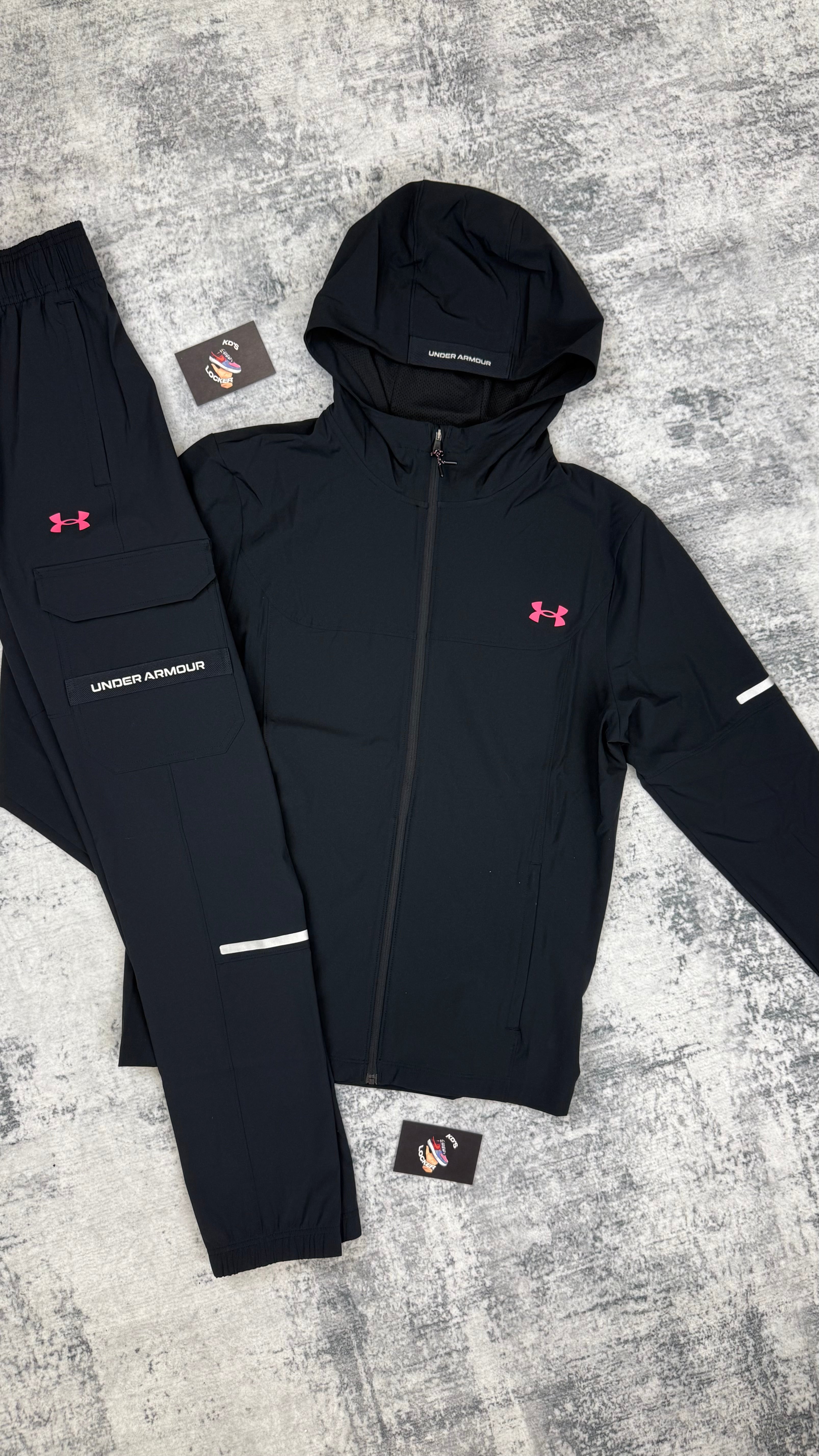 UNDER ARMOUR BLACK / PINK UTILITY TRACKSUIT