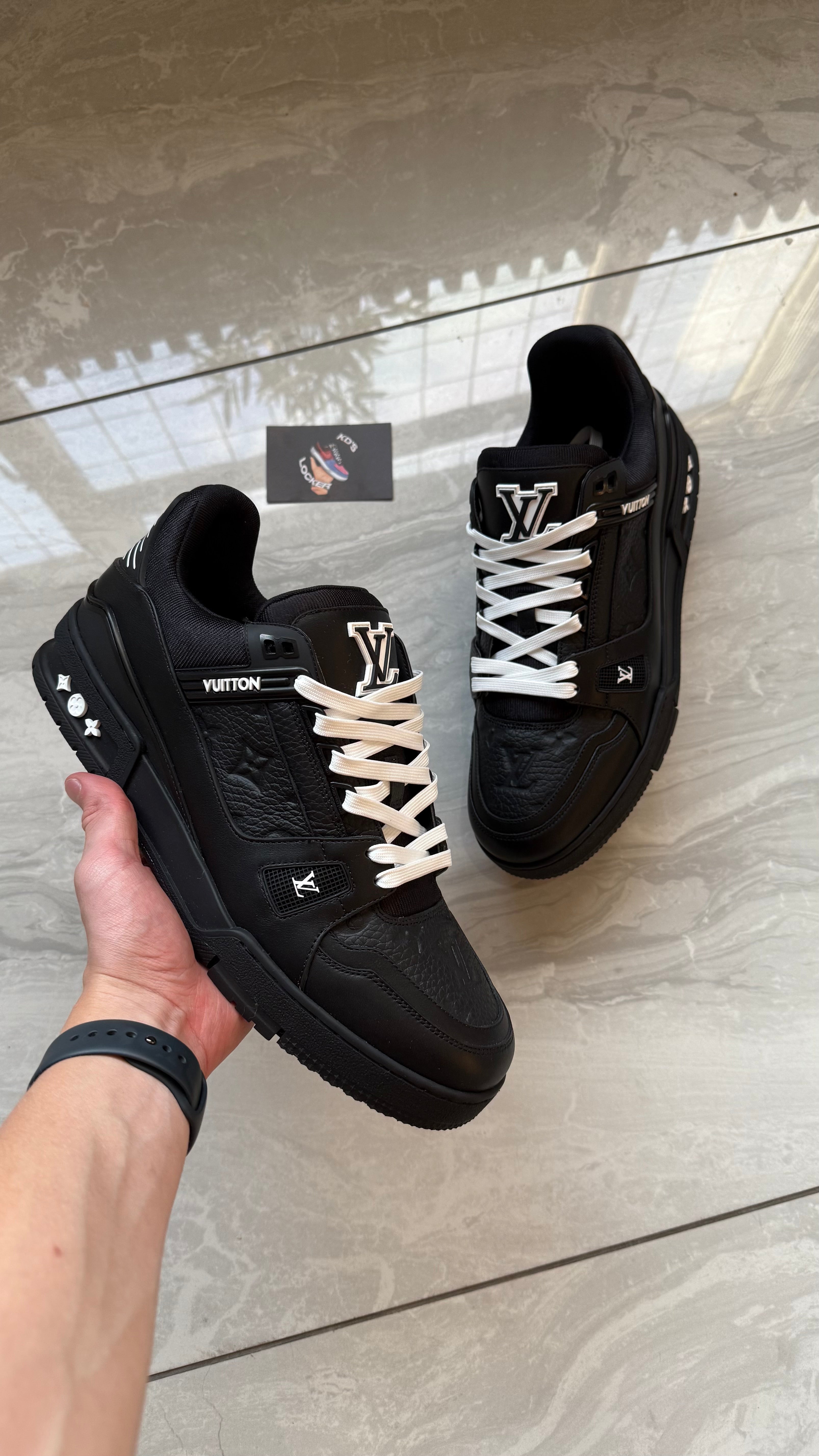 LOUIS VUITTON BLACK RUBBER MONOGRAM TRAINER