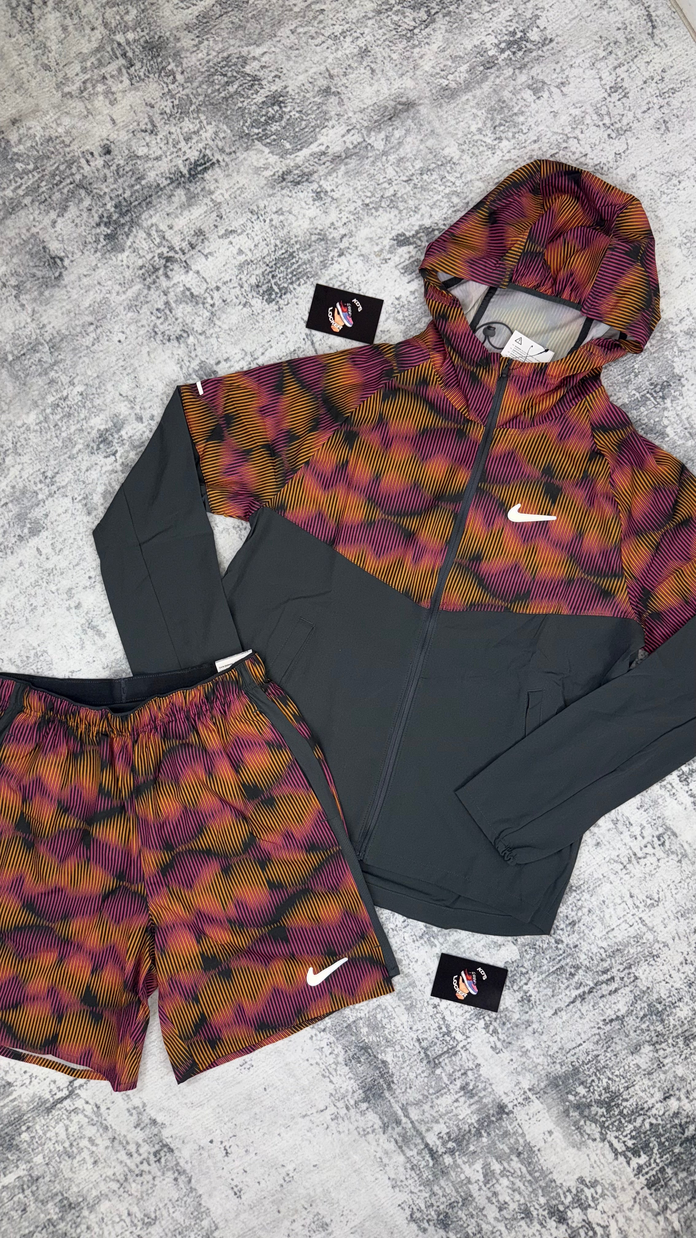 NIKE MILER REPEL ORANGE GRAPHIC SHORT SET