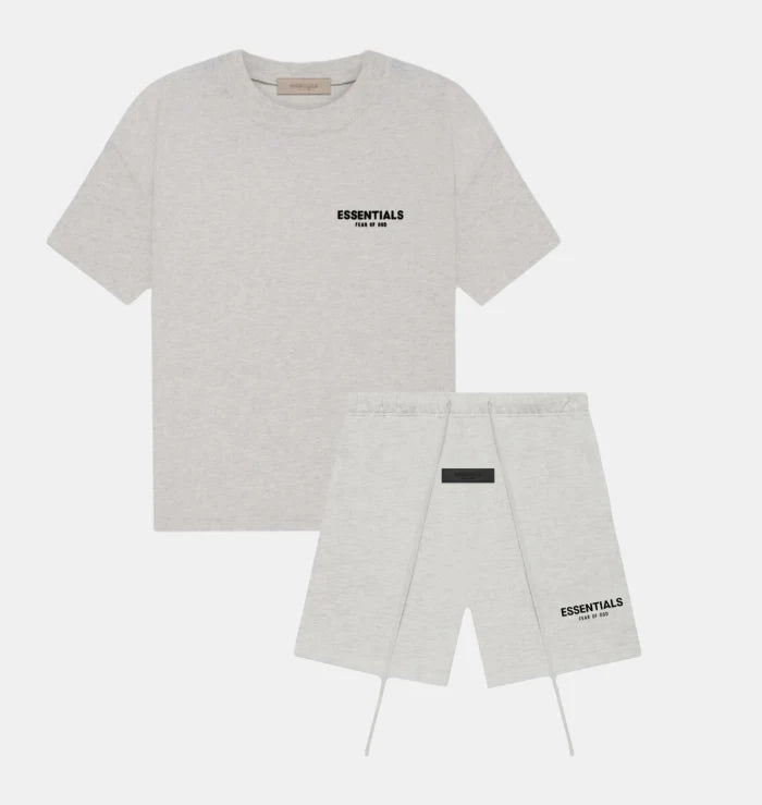 Essentials SS22 Light Heather Oatmeal T-Shirt & Shorts Set